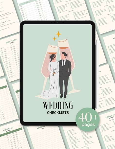 Sage Green Diy Wedding Checklist Printable Canva Editable Wedding