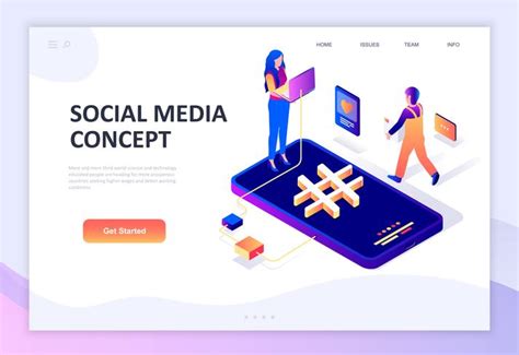 Modern Flat Design Isometric Concept Of Social Media 543622 Vector Art