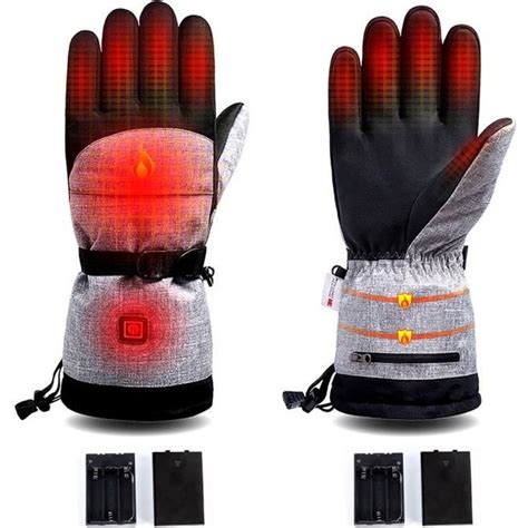 Gants chauffants électriques à batterie rechargeable 3 niveaux de