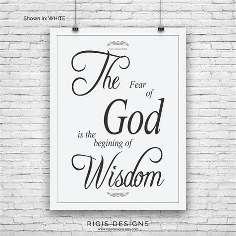 Bible Verse Art Print, Proverbs 9:10 Typography Print