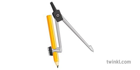 Drawing Compass With Pencil Pencil Illustration Compass Illustration