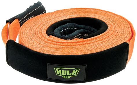 Hulk 4x4 Snatch Strap 8000kg 100 Nylon Orange 60mm X 9m Outback