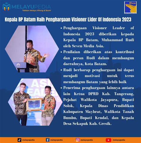 INFOGRAFIS Kepala BP Batam Raih Penghargaan Visioner Lider Of