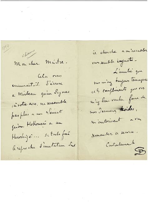 Biblio Lettre Autographe Sign E Adress E Camille Pissarro Cela