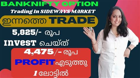 Sideways Market ൽ BANKNIFTY Call Option നറ ഇനനതത Trade ൽ 5825 രപ