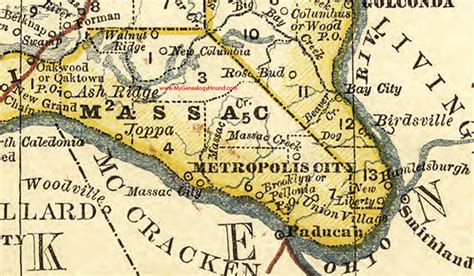 Massac County, Illinois 1881 Map, Metropolis