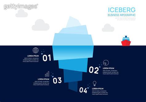 Iceberg Infographic Template For Business Modern 4 Steps To Success