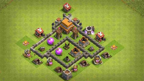 Best Town Hall 4 Th4 Base With Copy Link Clash Of Clans Th 4 Part 6 Samo Gamer Youtube