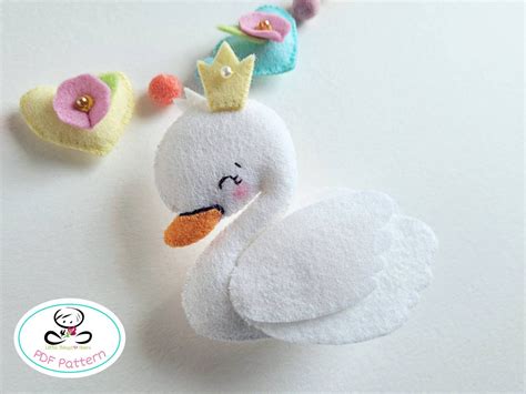 Little Swan Pdf Sewing Pattern Diy Felt Swan Toy Pattern Etsy