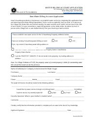 Village Of Schaumburg Illinois New Water Billing Account Application