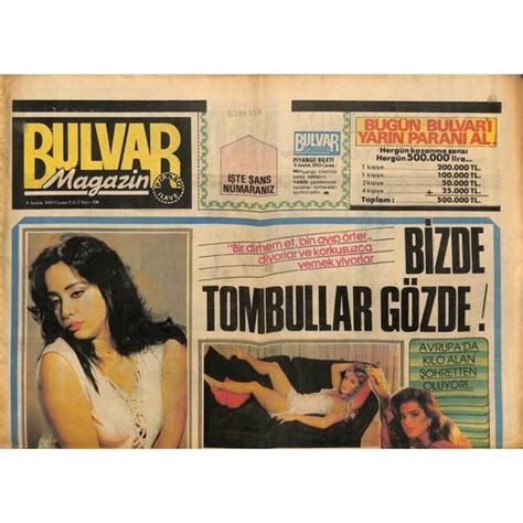 Bulvar Gazetesi Magazin Eki 9 Aralık 1983 Bizde Tombullar Fiyatı