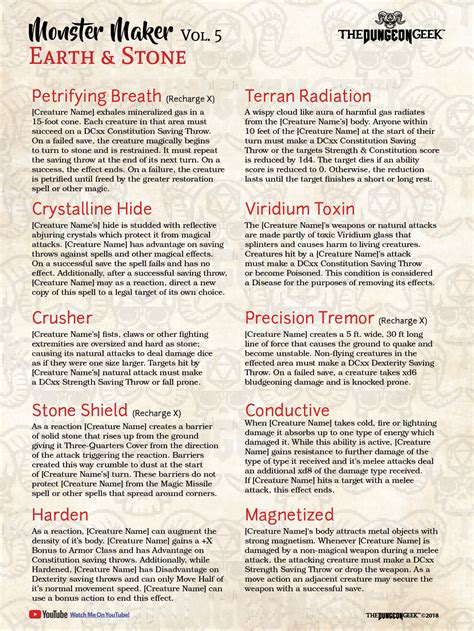 NEW D&D Monster Abilities – 10 New Abilities For Your 5e game. Volume ...