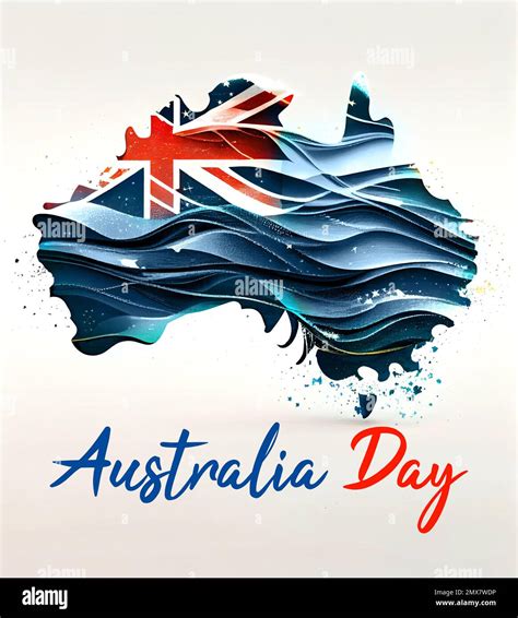 Feliz D A De Australia Lettering Mapa De Australia Con Bandera