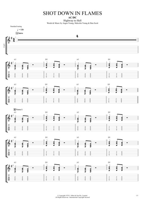 Shot Down In Flames Tab By Ac Dc Guitar Pro Full Score Mysongbook