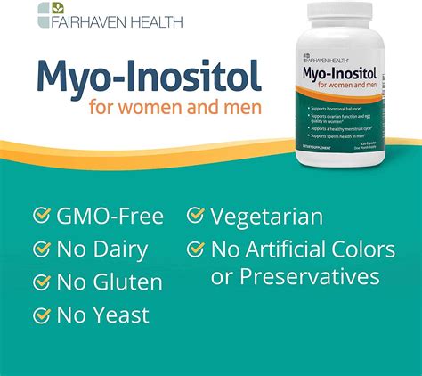 Fairhaven Health Myo Inositol 120 Capsules Support for Women Menâ