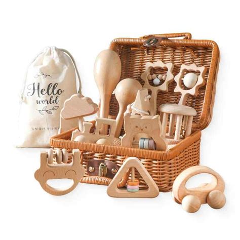 楽天市場Promise Babe おもちゃ がらがら ラトル 天然木 出産祝い 豪華 点セット ガラガラ 赤ちゃん 木の揺れる音 子供 プレゼント 新生児贈り物 収納用箱付きテンアールアイ