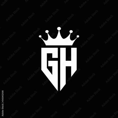 Gh Logo Monogram Emblem Style With Crown Shape Design Template Vector