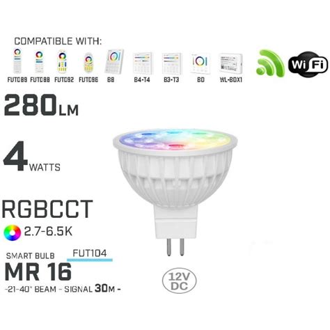 Bec Led Inteligent MR16 4W RGB CCT 12V