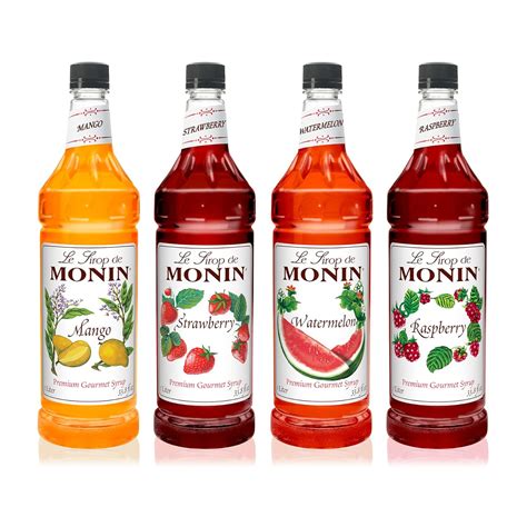 Monin Monin Syrup Summer Variety Pack Fruit Flavored Syrup Mango Strawberry