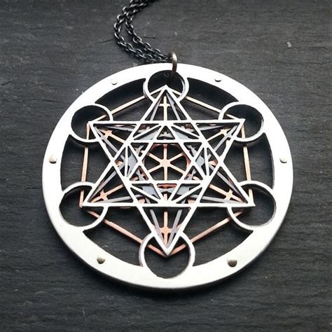 Metatrons Cube Pendant Triple Layer Sterling Silver Etsy Canada