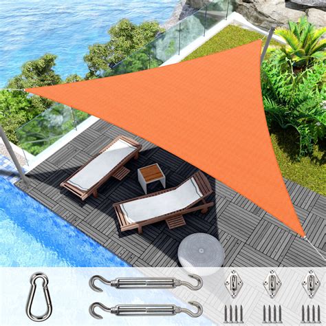 16x16x16 Ft Sun Shade Sail Triangle Canopy Shelter Cover Outdoor Garden