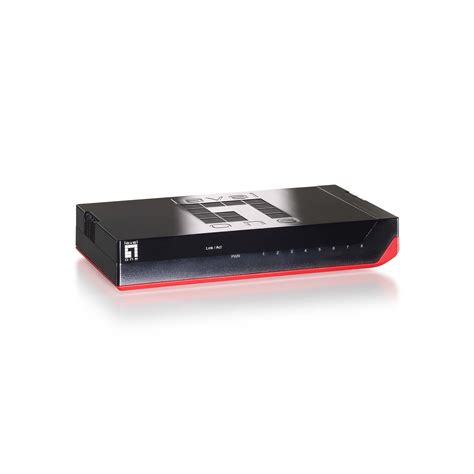 8 port Gigabit Ethernet Switch, Black w/ Red, IEEE 802.3az