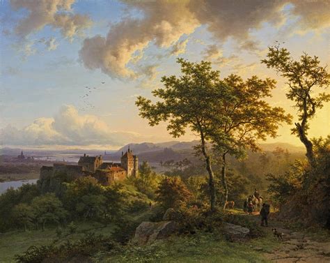 Barend Cornelis Koekkoek Summer Wooded Landscape With A Castle 1851