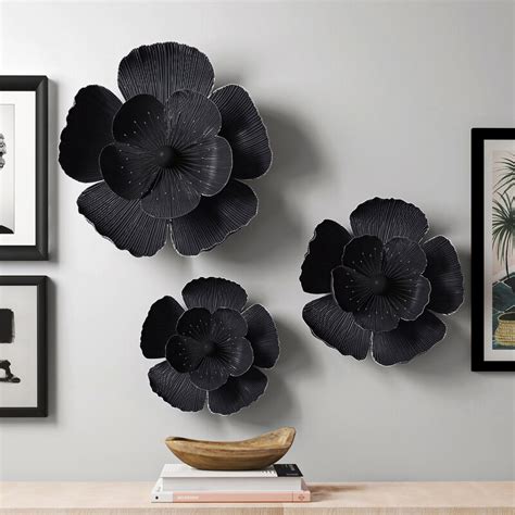 Mistana Piece Metal Flowers Wall D Cor Set Reviews Wayfair