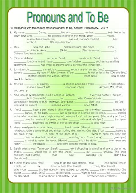 436 Personal Pronouns English Esl Worksheets Pdf And Doc