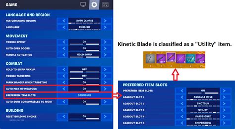 Enabling Auto Pick Up Weapons And Configuring Preferred Item Slots