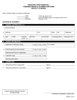 Fillable Online PEDIATRIC PRE PUBERTAL Form Fill Out And Sign