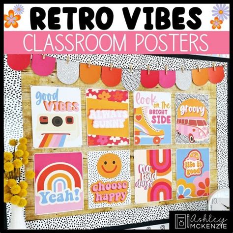 Retro Classroom Posters Retro Vibes Theme Easy And Modern Etsy