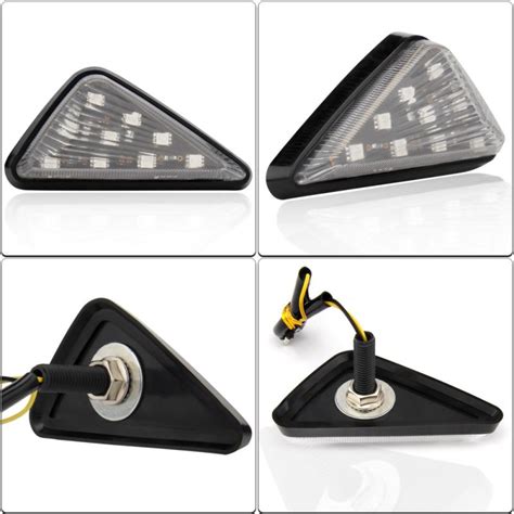 Led Motorcycle Turning Signals Light Smoke Triangle Flush Mount