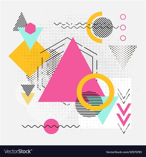 Abstract Geometric Shapes Background With Lines Vector Image