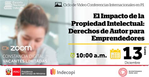 Conferencia Virtual Gratuita Indecopi Derechos De Autor Para