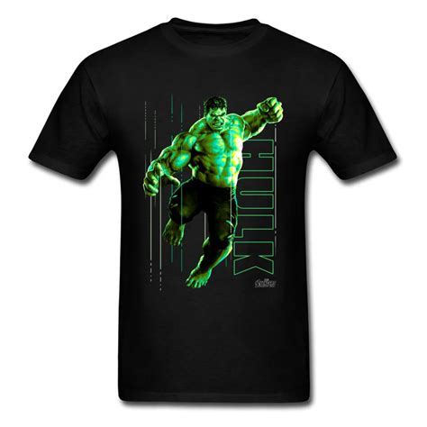 High Quality Marvel Tshirt Men T Shirts The Incredible Glow Hulk T