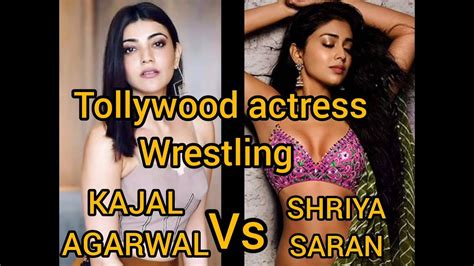 Sexy Tollywood Actress Bikini Wrestling Sexy Kajal Aggarwal Vs Shriya