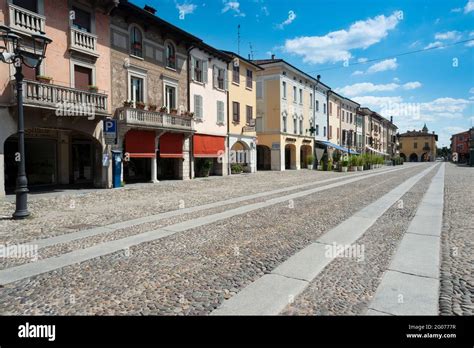 Italy Lombardy Orzinuovi Piazza Vittorio Emanuele Ii Square Stock