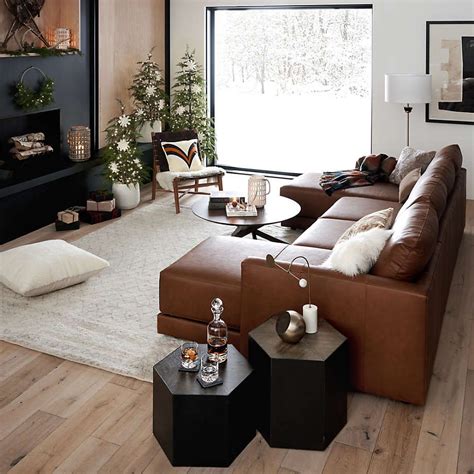 Gather Leather 3-Piece Sectional Sofa + Reviews | Crate & Barrel ...