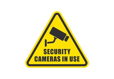 Premium Vector Warning Security Camera In Use Symbol Icon Fixed Cctv