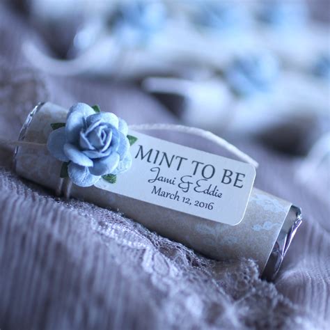 Something Blue for Your Wedding Favors Set of 24 Mint Rolls mint to Be Favors With Personalized ...