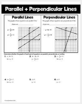 Parallel And Perpendicular Lines Algebra Binder Notes By Lisa Davenport