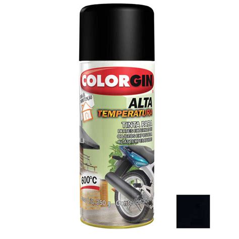 Tinta Spray Fosco Alta Temperatura Preto Fosco Ml Colorgin Leroy