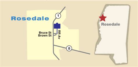 Rosedale Map - The Mississippi Blues Trail