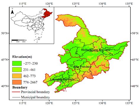 Geographical location of Northeast China. | Download Scientific Diagram