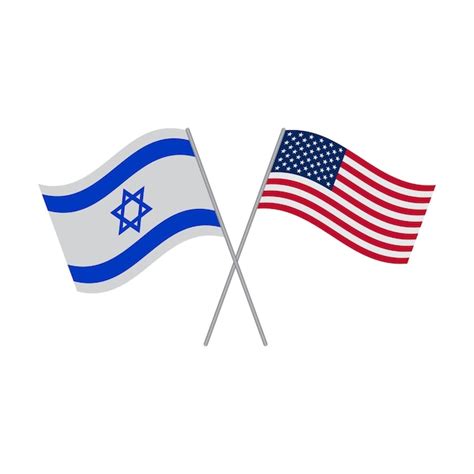 Icono De Vector De Banderas De Israel Y Estados Unidos Aislado Sobre