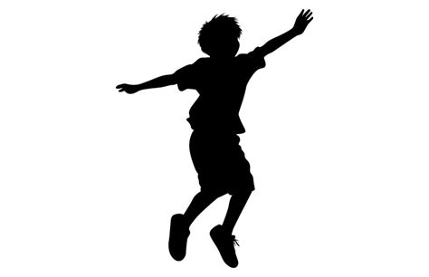 Kids Jumping Silhouette Set Child Jump Logo Vector Image