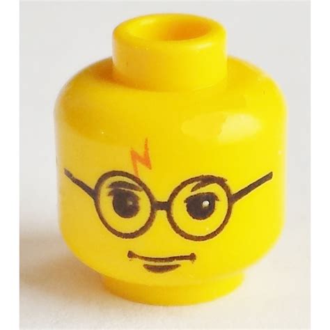 LEGO Yellow Harry Potter Head with Glasses and Red Lightning Bolt ...