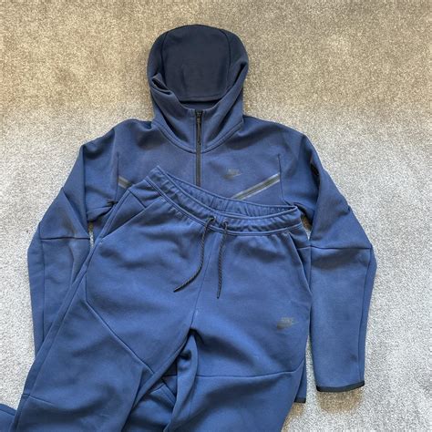 Navy Nike Tech Fleece Tracksuit Size Medium Depop