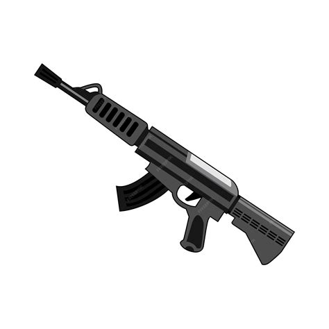 Premium Vector | Automatic rifle vector monochrome illustration